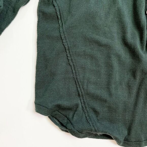 We The Free People Henley Keyhole Open Back Top Long Sleeve Deep Green XS NWOT - Picture 5 of 8